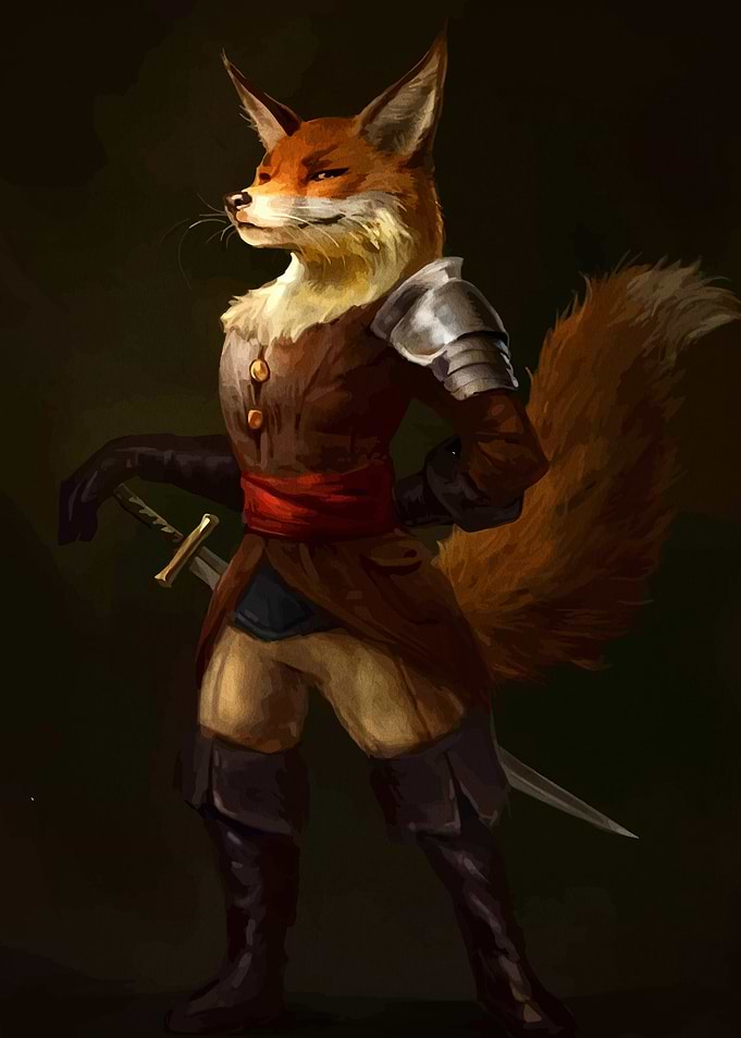 Anthropomorphic Fox Warrior Portrait