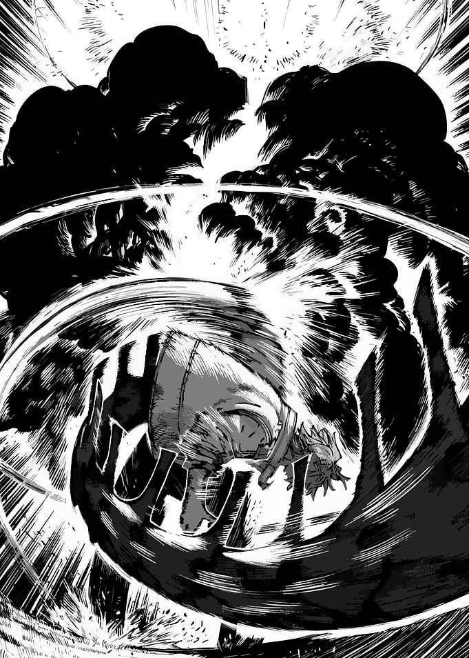 Dynamic Manga Action Scene in Galaxias