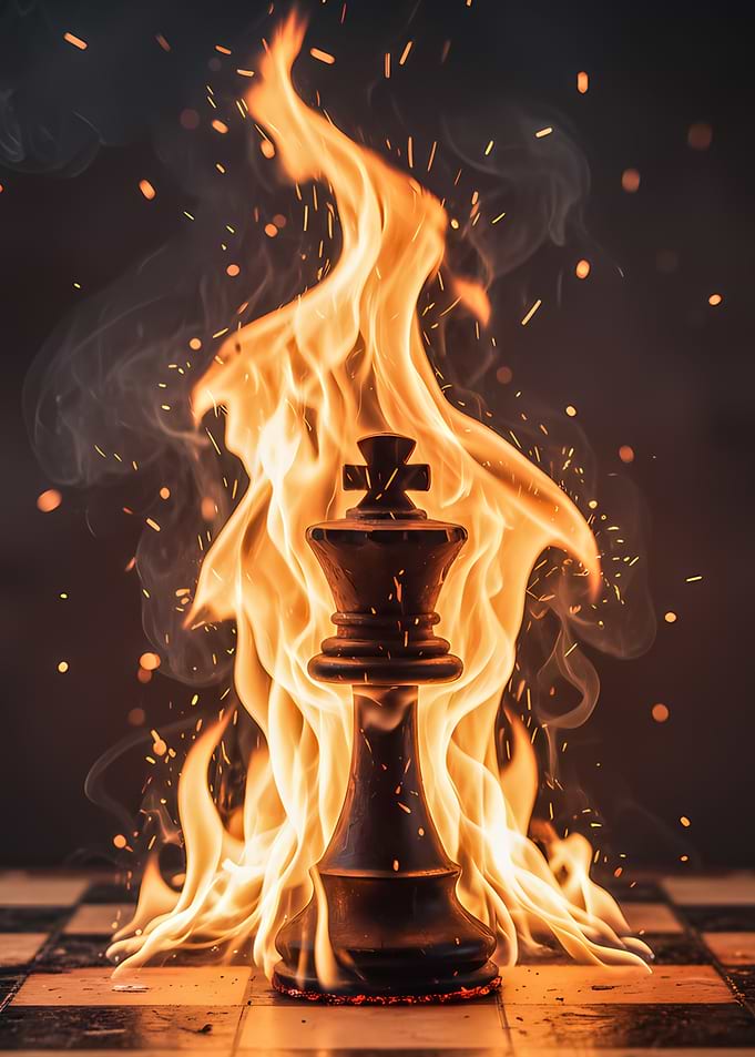 Burning Chess King