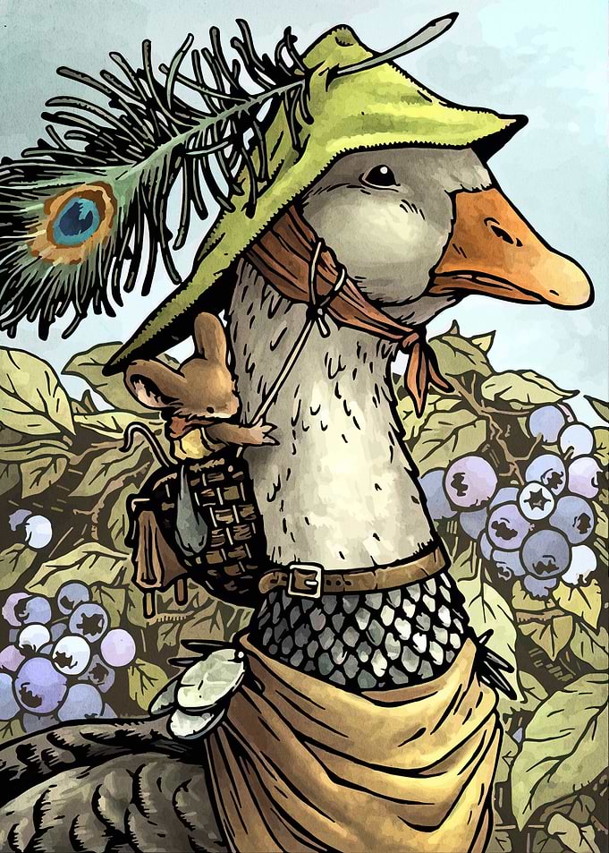 Goose and Mouse Adventure Illustration
