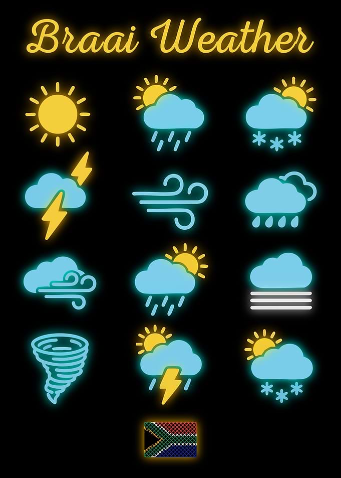 Braai Weather Neon Sign Funny South African BBQ Humor