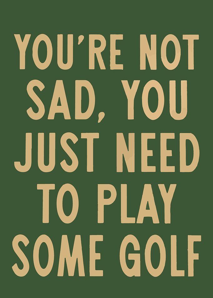 Play Golf Motivational Text Art