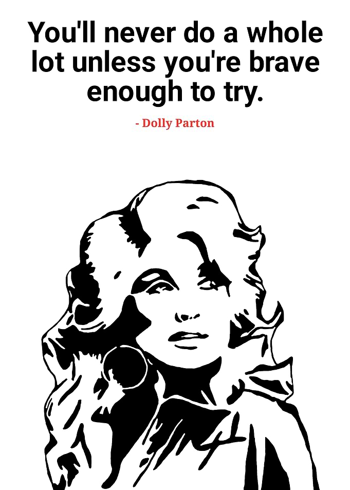 Dolly Parton Quote Black and White