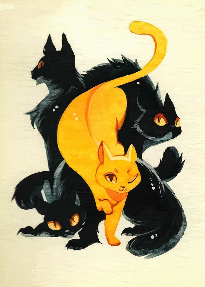 Cats in Black and Gold