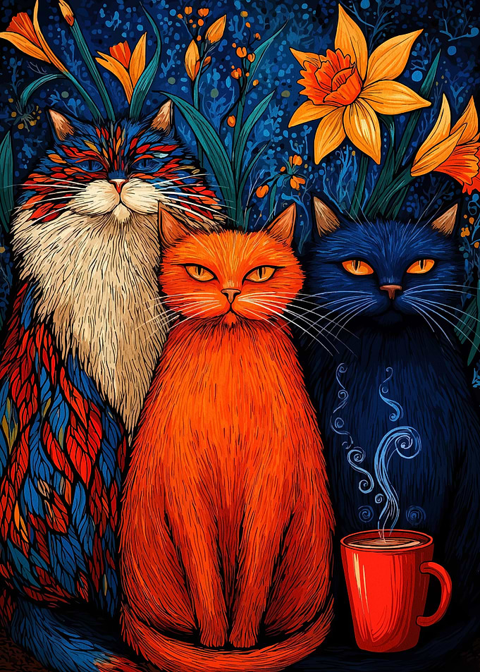 Three Cats and Coffee