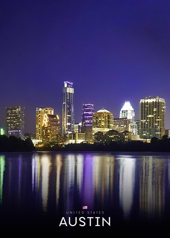 Austin Texas Skyline at Night