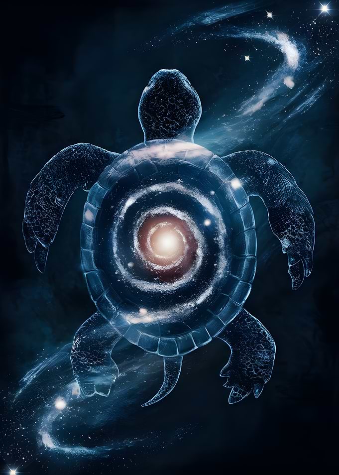 Cosmic Turtle with Galaxy Shell