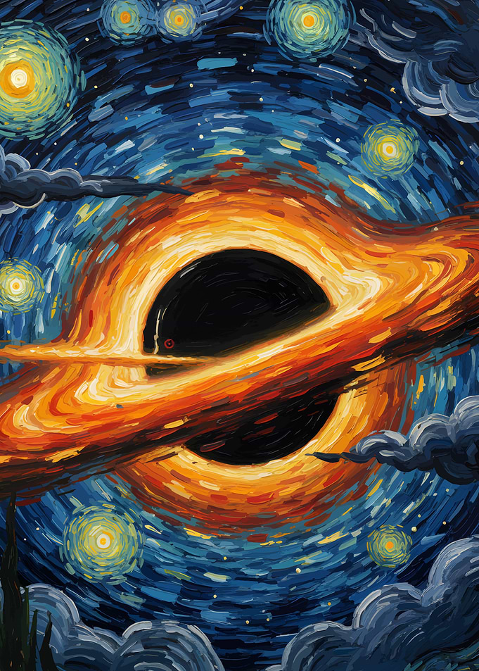 Black Hole in Starry Night Style
