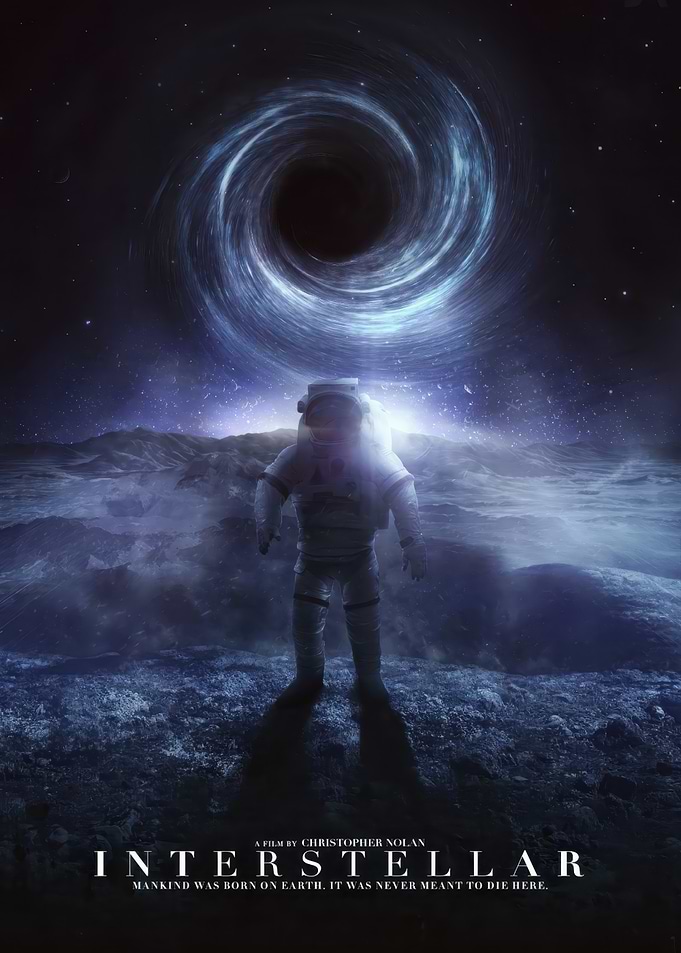 Interstellar movie poster with astronaut