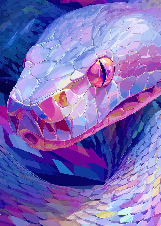 Colorful Snake Portrait