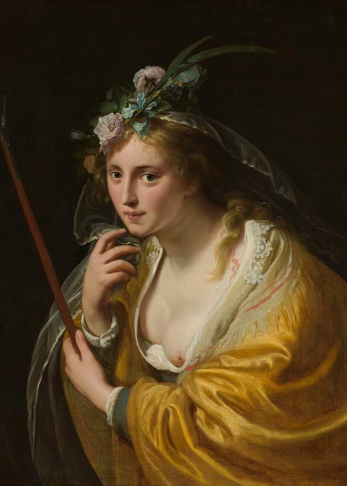 Paulus Moreelse - A Shepherdess (1630) – Classic Pastoral Portrait Art