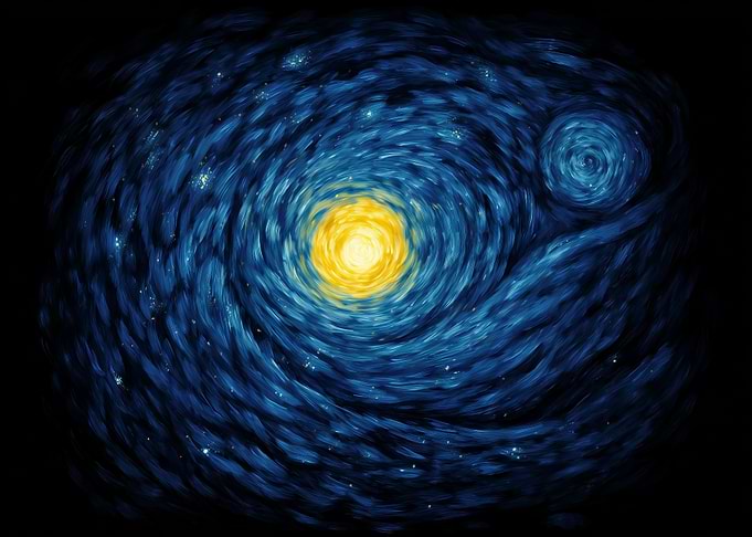 Starry Night Inspired Painting