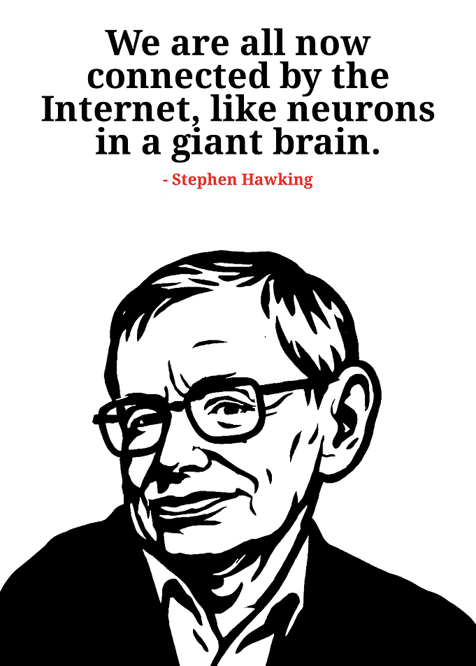 Stephen Hawking Internet Quote Portrait