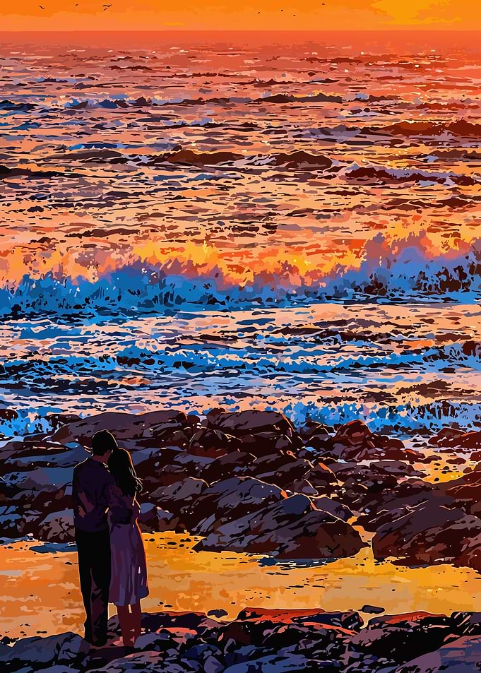 Couple at Sunset Beach