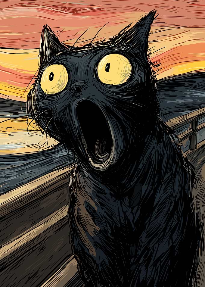 Screaming Cat Parody Art