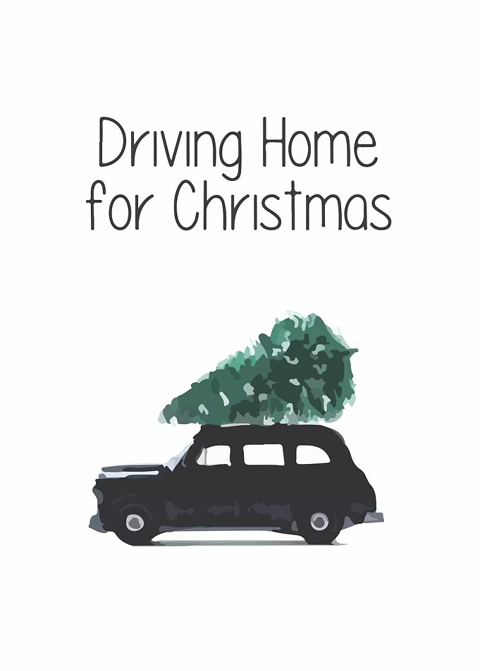 Driving Home for Christmas Illustration