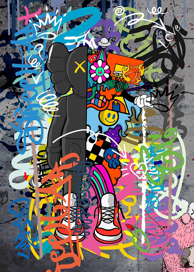 KAWS Inspired Graffiti Art