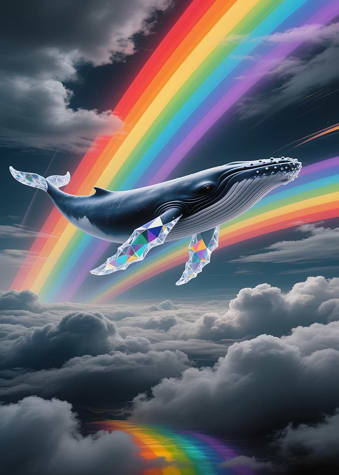 Rainbow Whale in the Sky