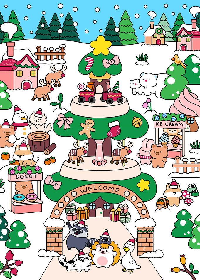 Christmas Cartoon Winter Wonderland