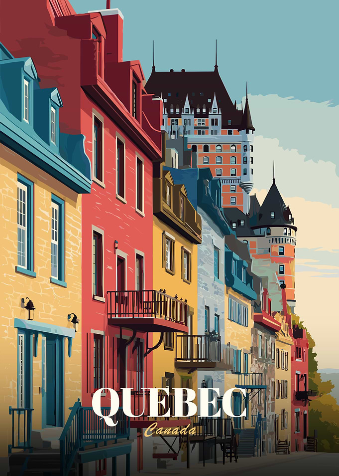 Quebec Cityscape Illustration