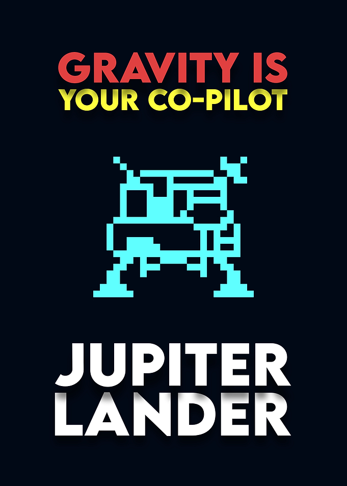Jupiter Lander Retro Space Poster