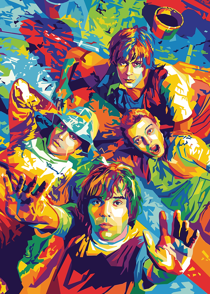 The Stone Roses colorful portrait