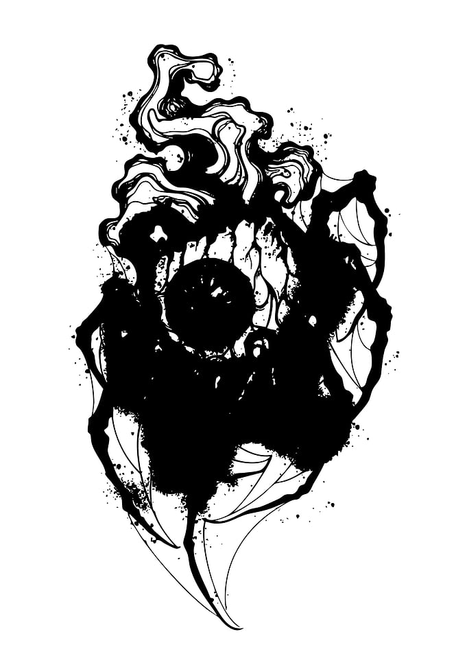 Abstract Black Ink Design