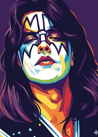 Colorful Portrait of Ace Frehley