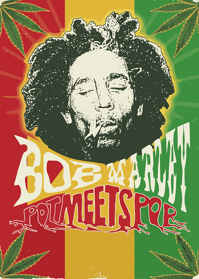 Bob Marley Pot Meets Pop Poster