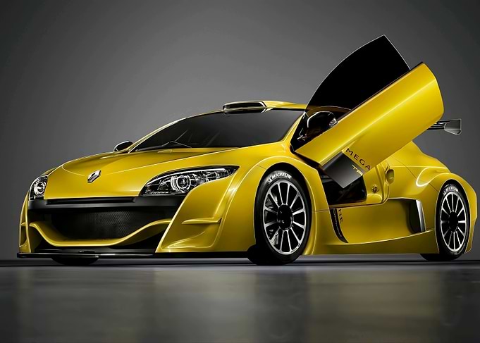 Yellow Renault Megane Trophy Race Car
