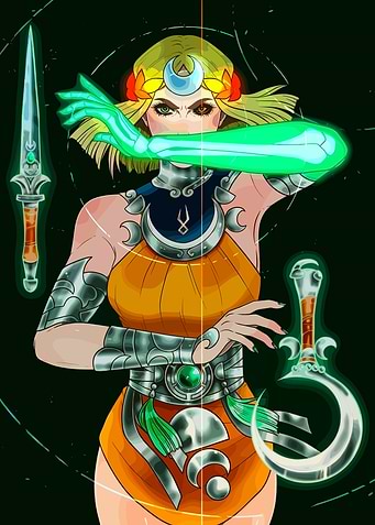 Fantasy Warrior Woman with Magic