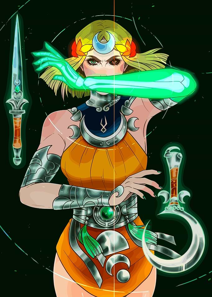 Fantasy Warrior Woman with Magic