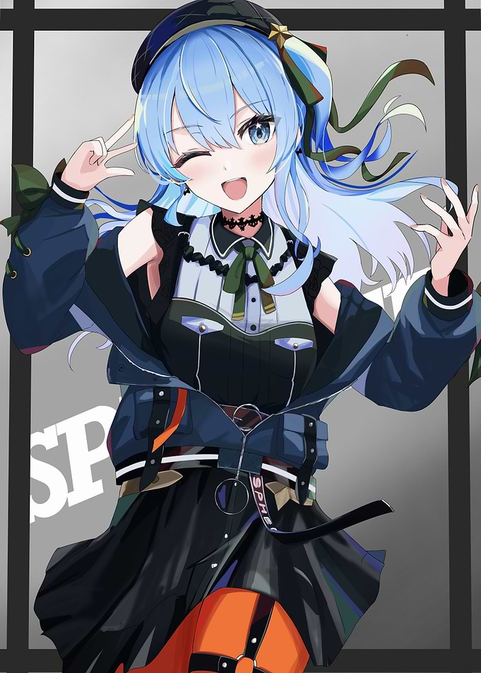 Suisei Hoshimachi Wink and Peace Sign