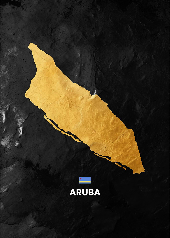 Aruba Map Golden Texture