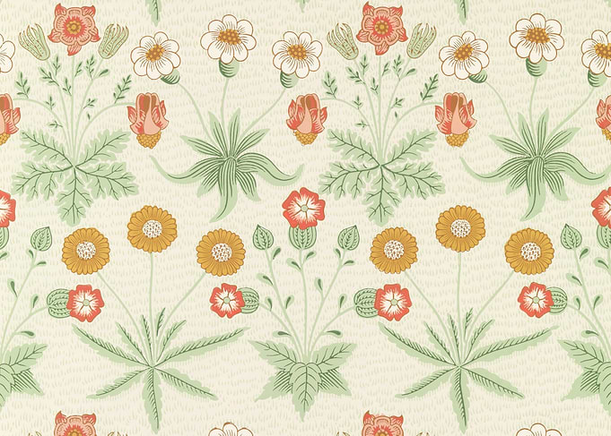 Floral Pattern with Orange and White Flowers, william morris art