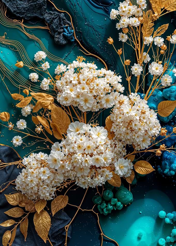 Teal Gold Baby’s Breath (Gypsophila)