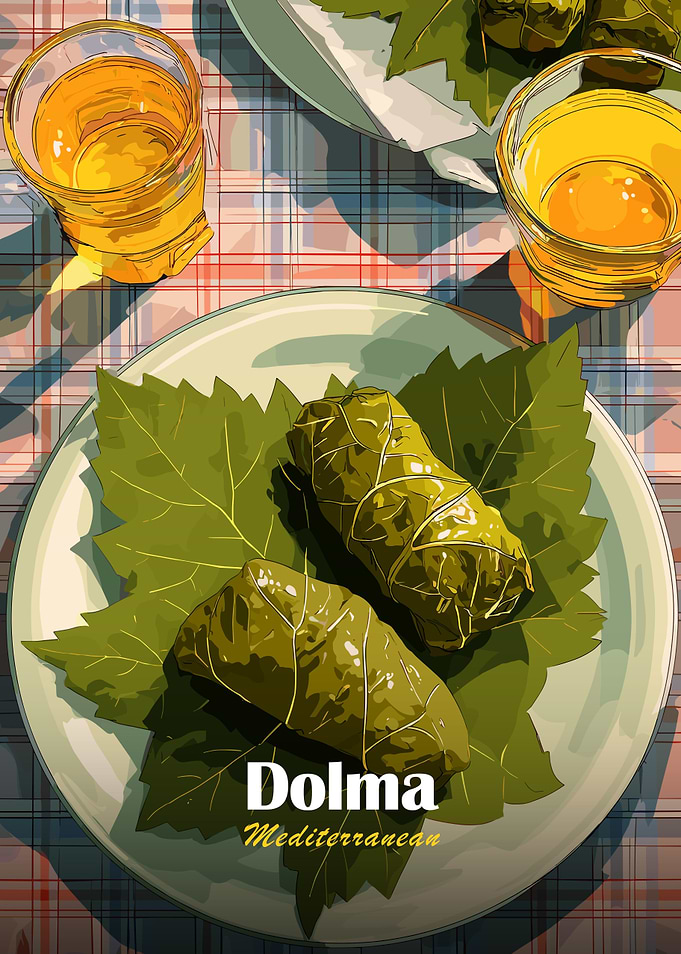 Dolma Mediterranean Cuisine Illustration