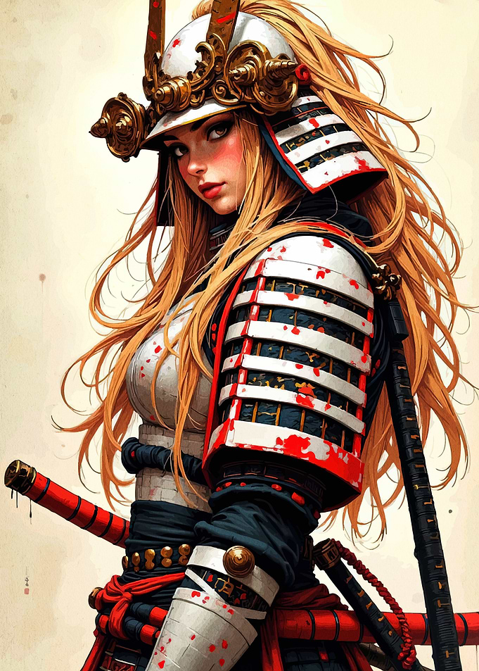 Female Samurai Warrior Portrait