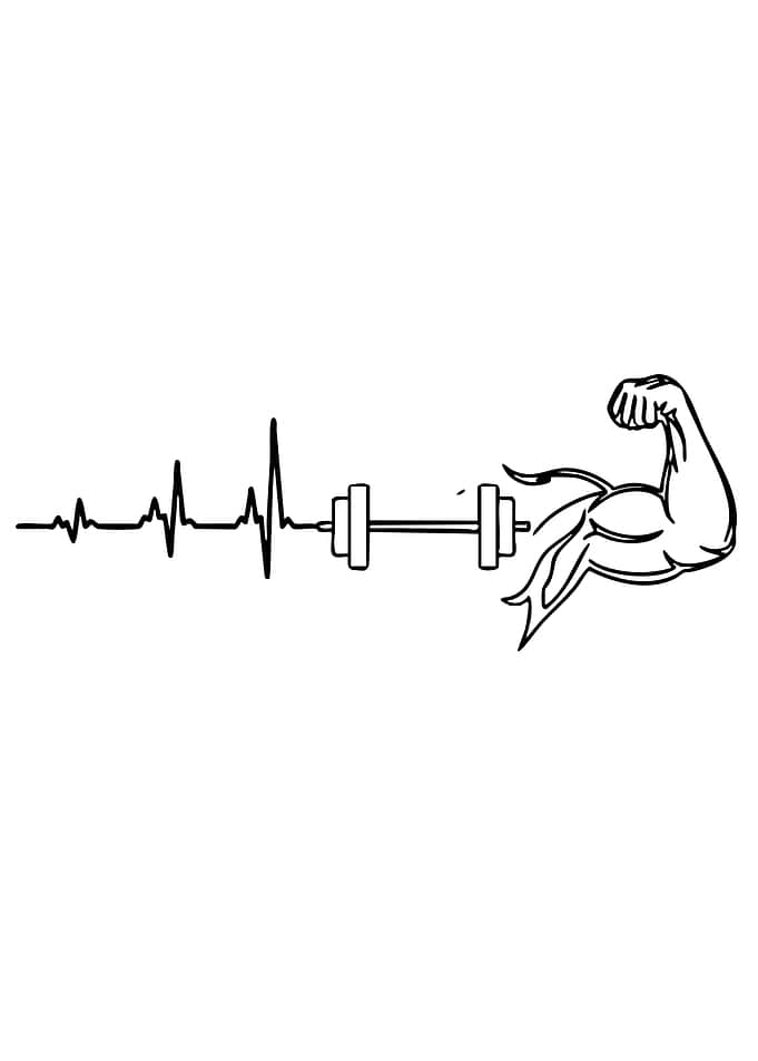 Fitness Heartbeat with Dumbbell and Arm