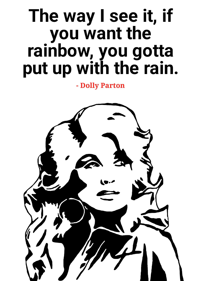Dolly Parton Quote Black and White