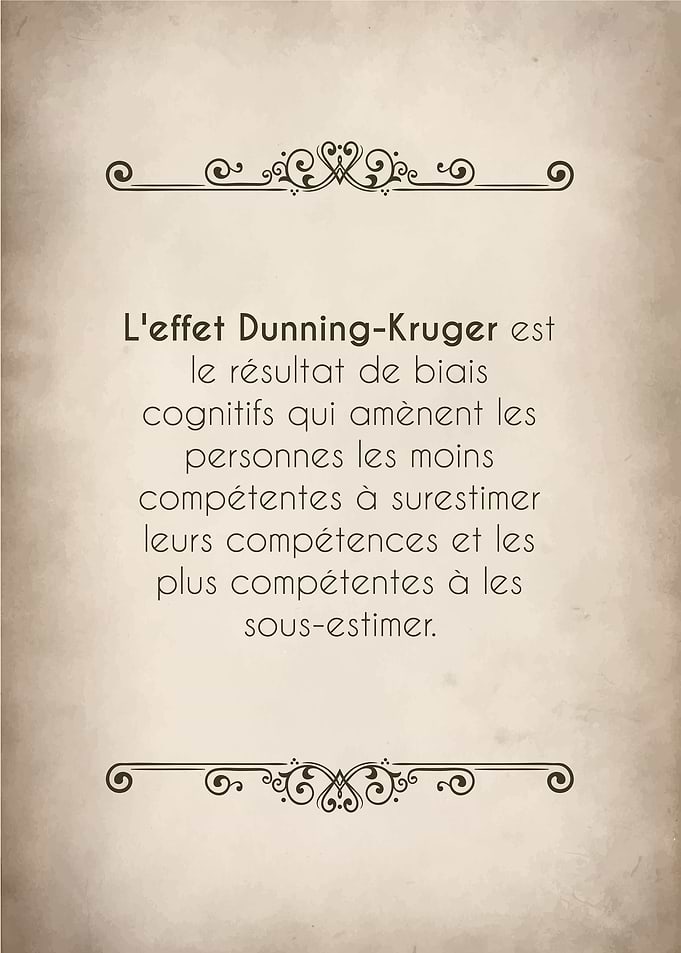 Dunning-Kruger Effect French Text Art