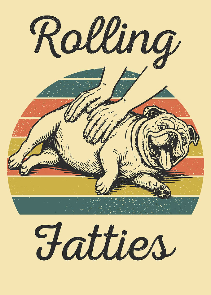 Rolling Fatties Bulldog Massage Art