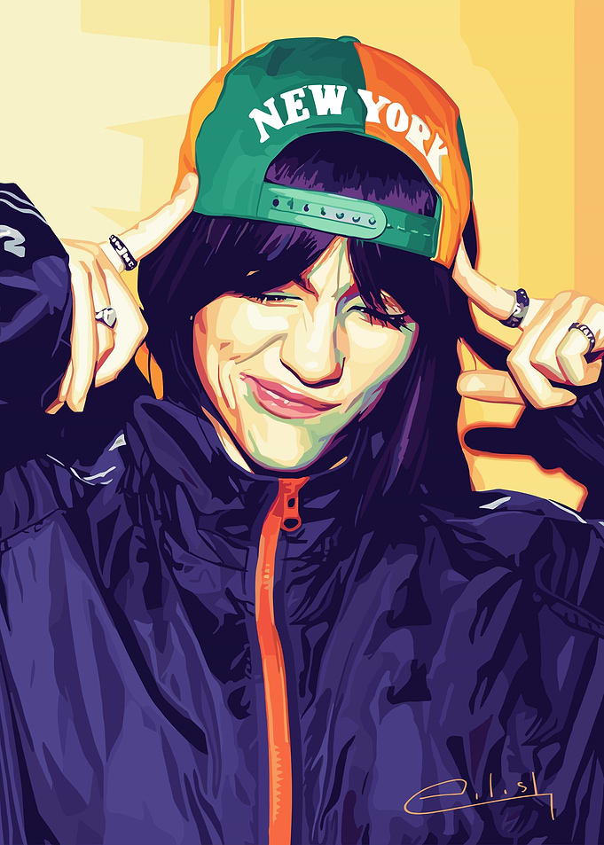Billie Eilish with New York Cap Portrait