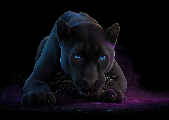 Black Panther with Blue Eyes