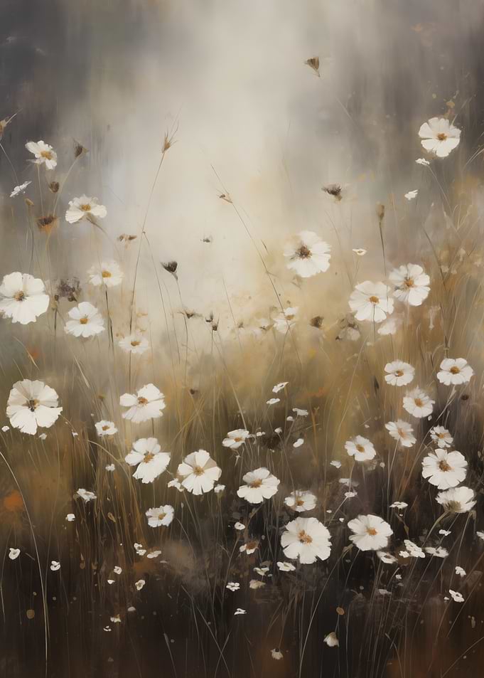 White Flowers in a Field