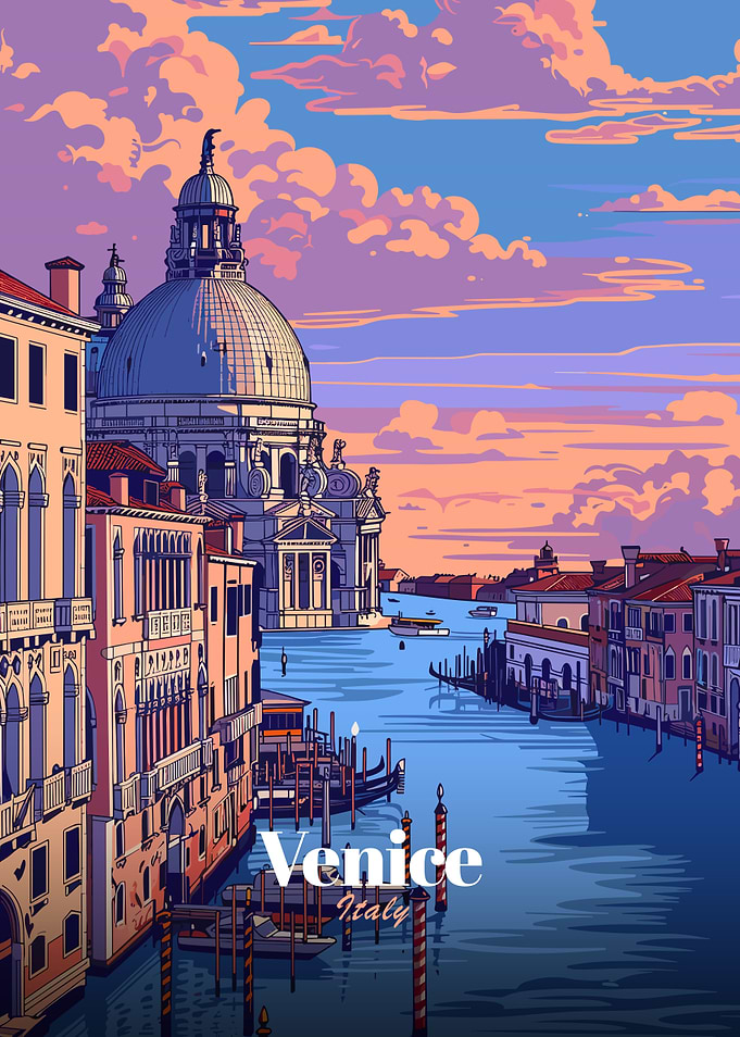 Venice, Italy cityscape illustration