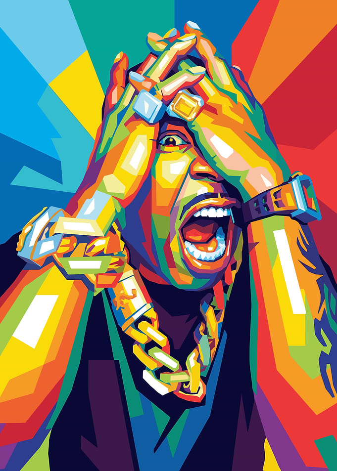 Busta Rhymes Pop Art Colorful Portrait