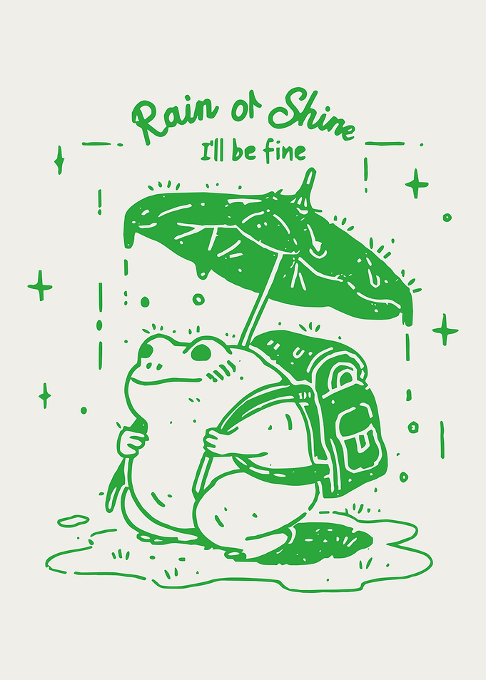 Frog with Umbrella - Rain or Shine