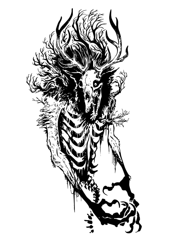 Black and White Forest Spirit