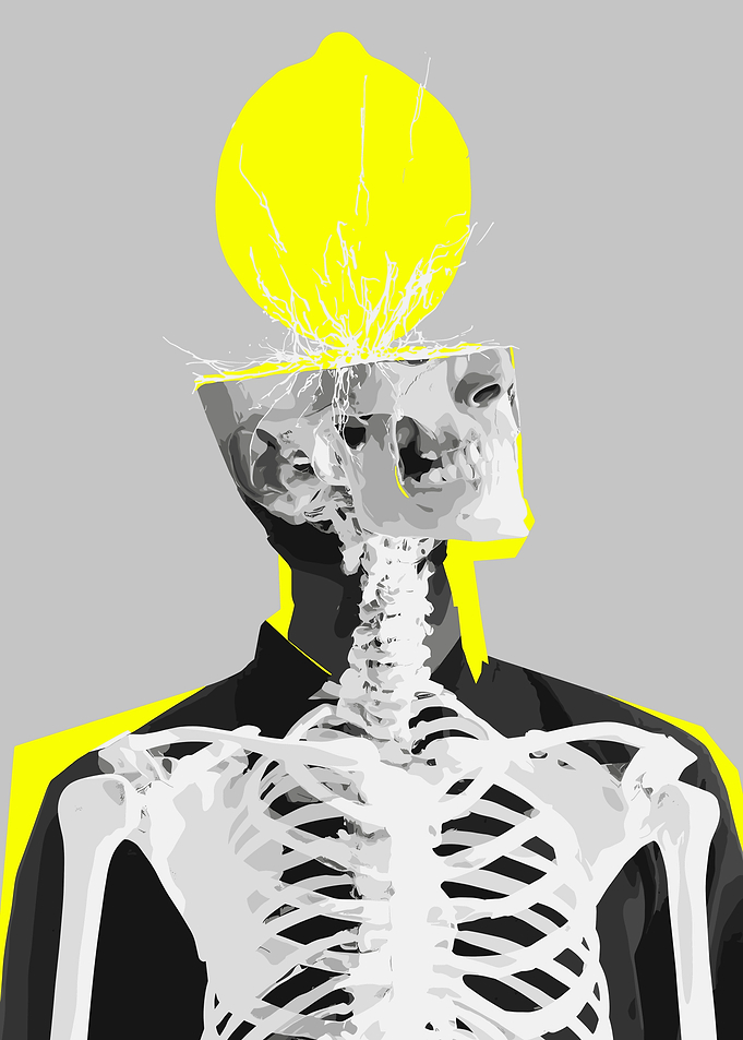 Lemon Head Skeleton Art